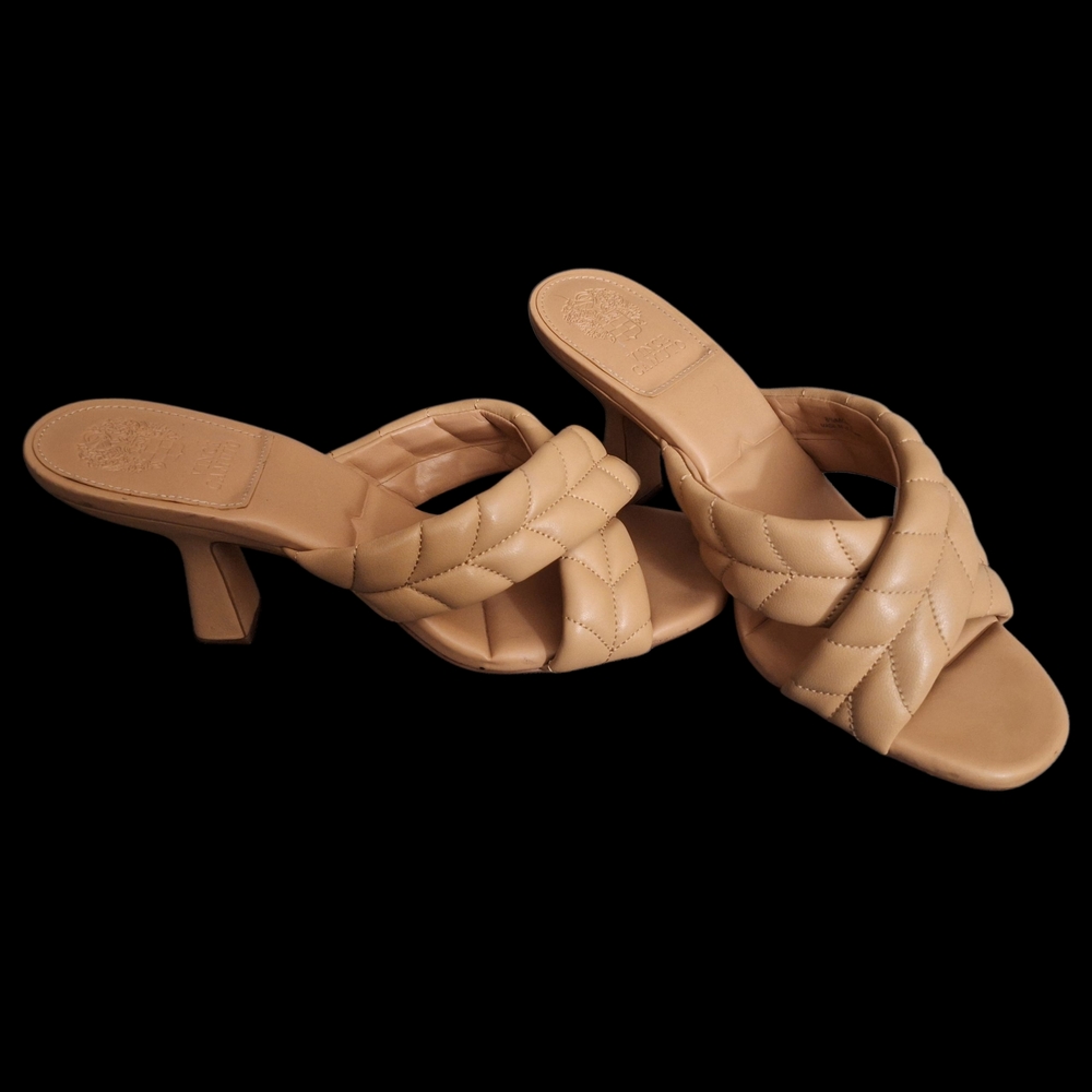 Vince Camuto Tan Leather Braided Mule Sandals 8.5